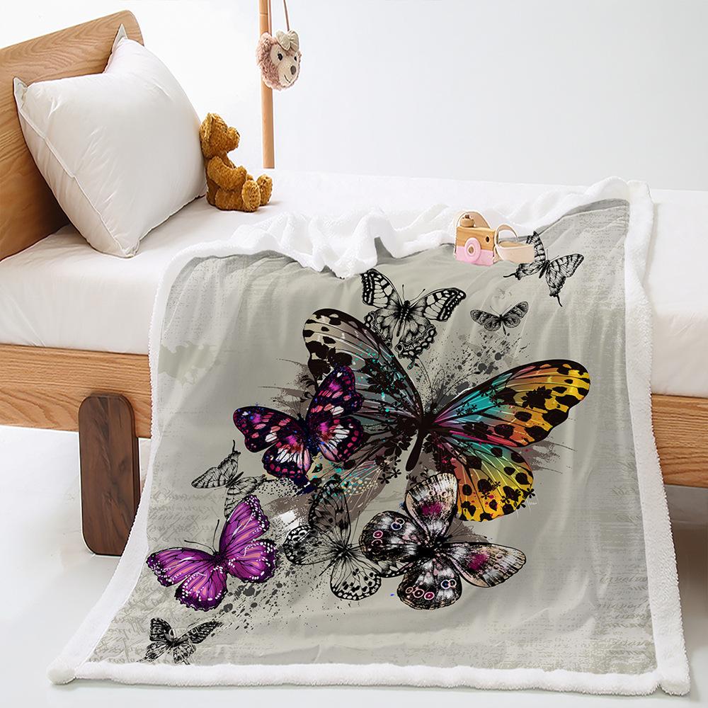 Blanket Butterfly Animal Blanket Lamb Fleece Crystal Fleece Blanket Blanket Universal