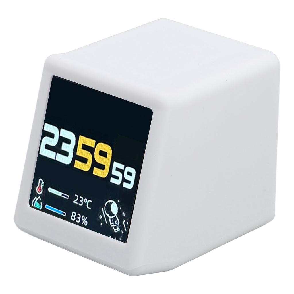 WiFi Clock for Desk Decor, Digital Clock, Wther, Stock Ticker, Photo Slideshow, Multifunctional Touch Manipulation Wther Thermometer, Sy Control