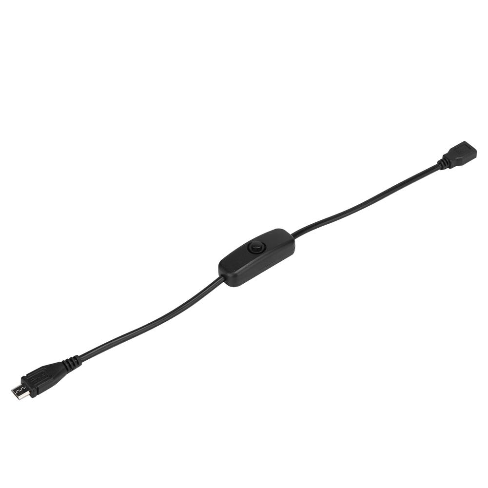 Micro USB Female to Male Extension Cable with 501 Button Switch for Raspberry Pi