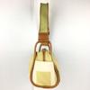 Bally Canvas and Leather Shoulder Bag Beige Lime Green Women(USED)