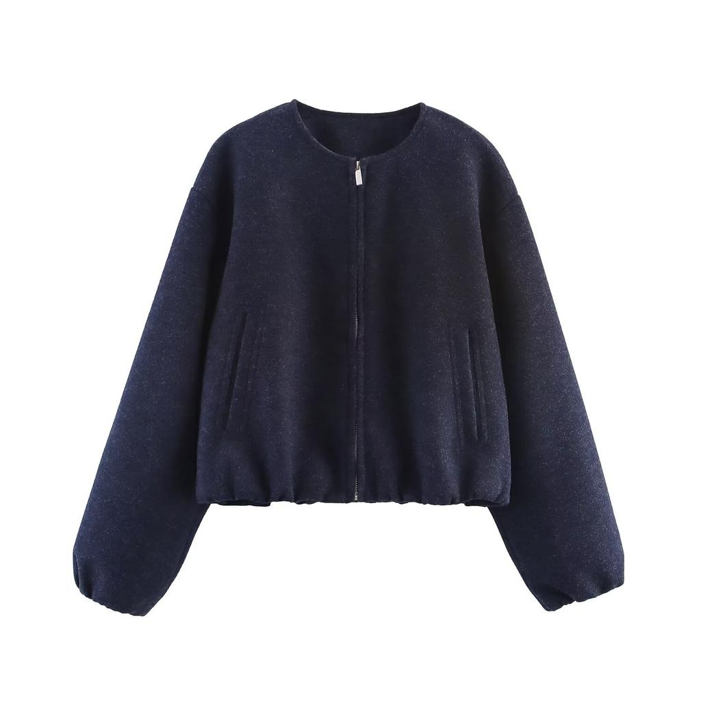 Foreign Trade Autumn and Winter New Women's Clothing European and American Style Fashion Versatile Soft Pilot Long-sleeved Jacket