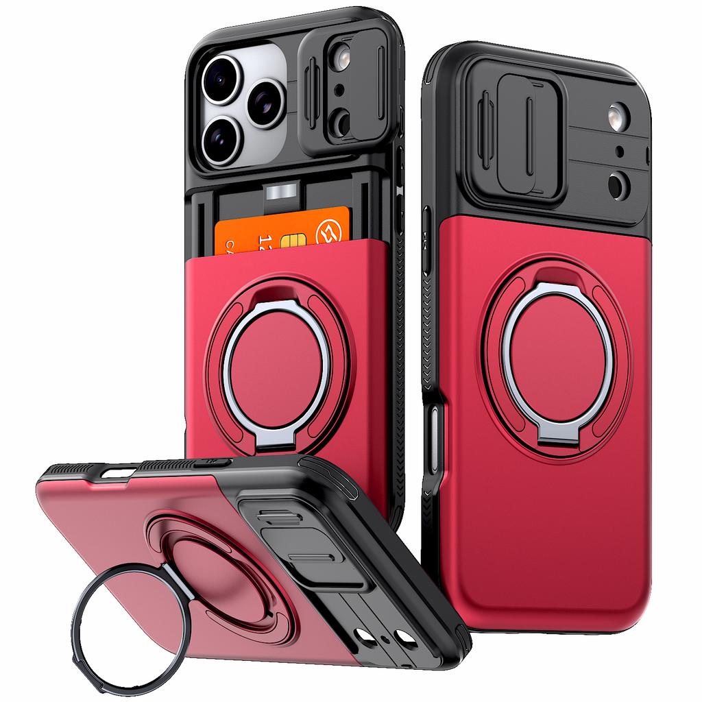 Luxury Wallet Case For iPhone 17 16 15 14 13 12 Pro Max 17E 16E 17Pro iPhone17 Shockproof Armor & Card Slot Stand Holder Cover