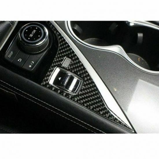 Carbon Fiber Interior Gear Shift Drive Panel Cover For Infiniti Q50 Q60 2014-19