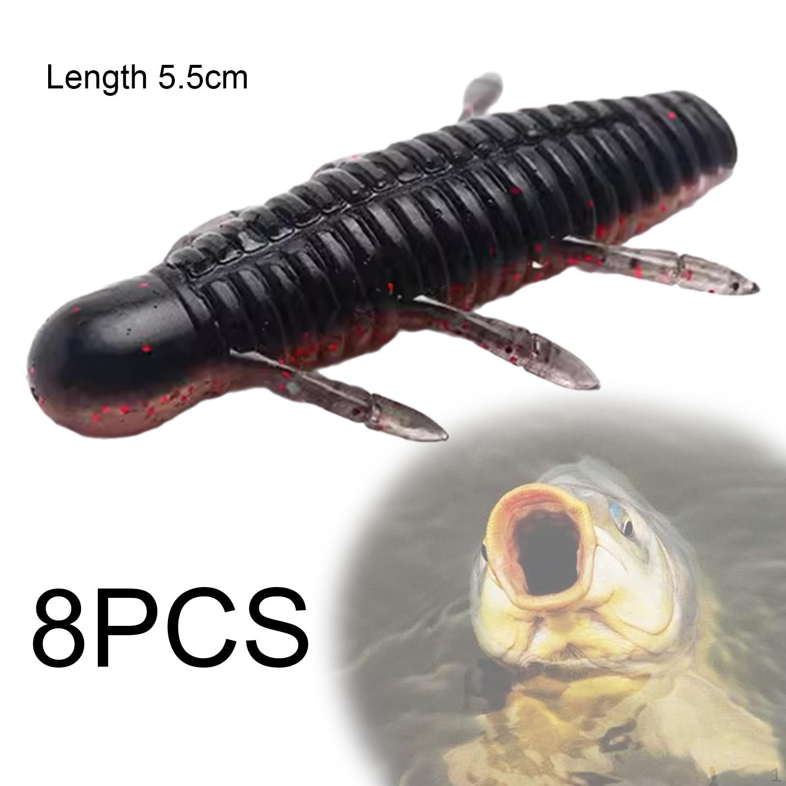 

8Pcs Soft Fishing Lures Accessories Saltwater Lifelike Gear Vivid Simulation Artificial чорний