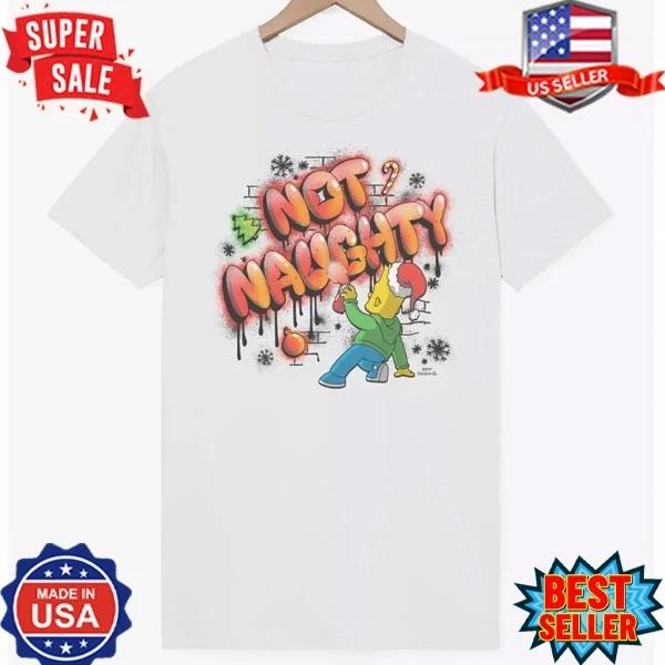 The Simpsons Naughty Bart Graffiti T-Shirt, Simpsons Christmas T-Shirt, S-5XL 4XL