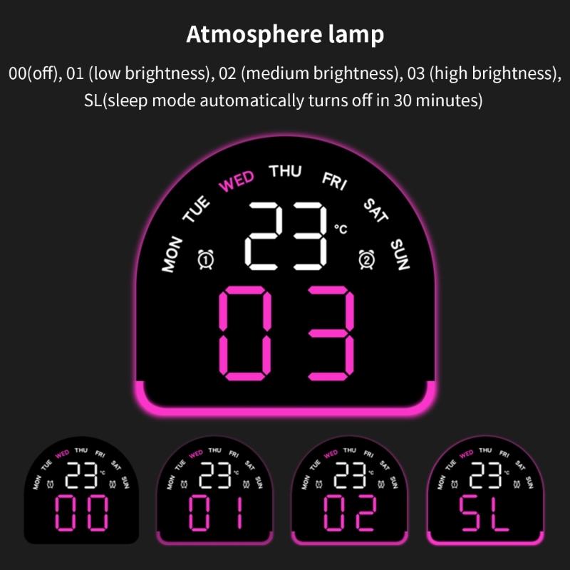 Digital Alarm Clock for Bedroom Desk Clock for Living Room Bedroom with Large Number,Dimmer,Loud Alarm Temperature