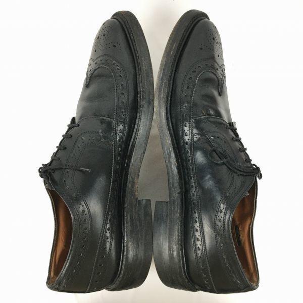 FLORSHEIM Imperial Kenmoor Long Wingtip Black Size 9.5D / 27.0-27.5cm Vintage(USED)