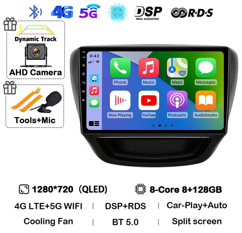 Android 14 Carplay Auto Car Radio For Chevrolet Cavalier 2016 2017 2018 Multimedia Stereo Video Player GPS 4G+WIFI BT 360 Camera