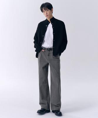 Wide Denim Pants [Gray]