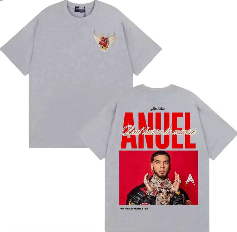 Rapper Anuel AA Real Hasta La Muerte Tour T Shirts Men Women Fashion Trend High Street T-shirt 100% Cotton Cozy Oversized Tshirt