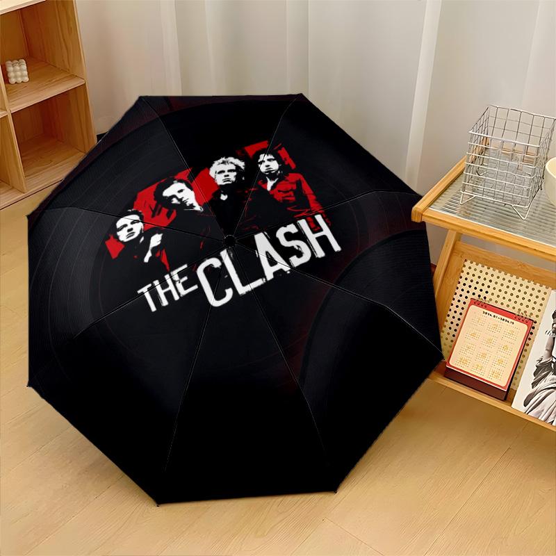 The Clash Print 8?Ribs Automatic Umbrella Wind Resistant Lightweight Folding Umbrella For Outdoor Travel