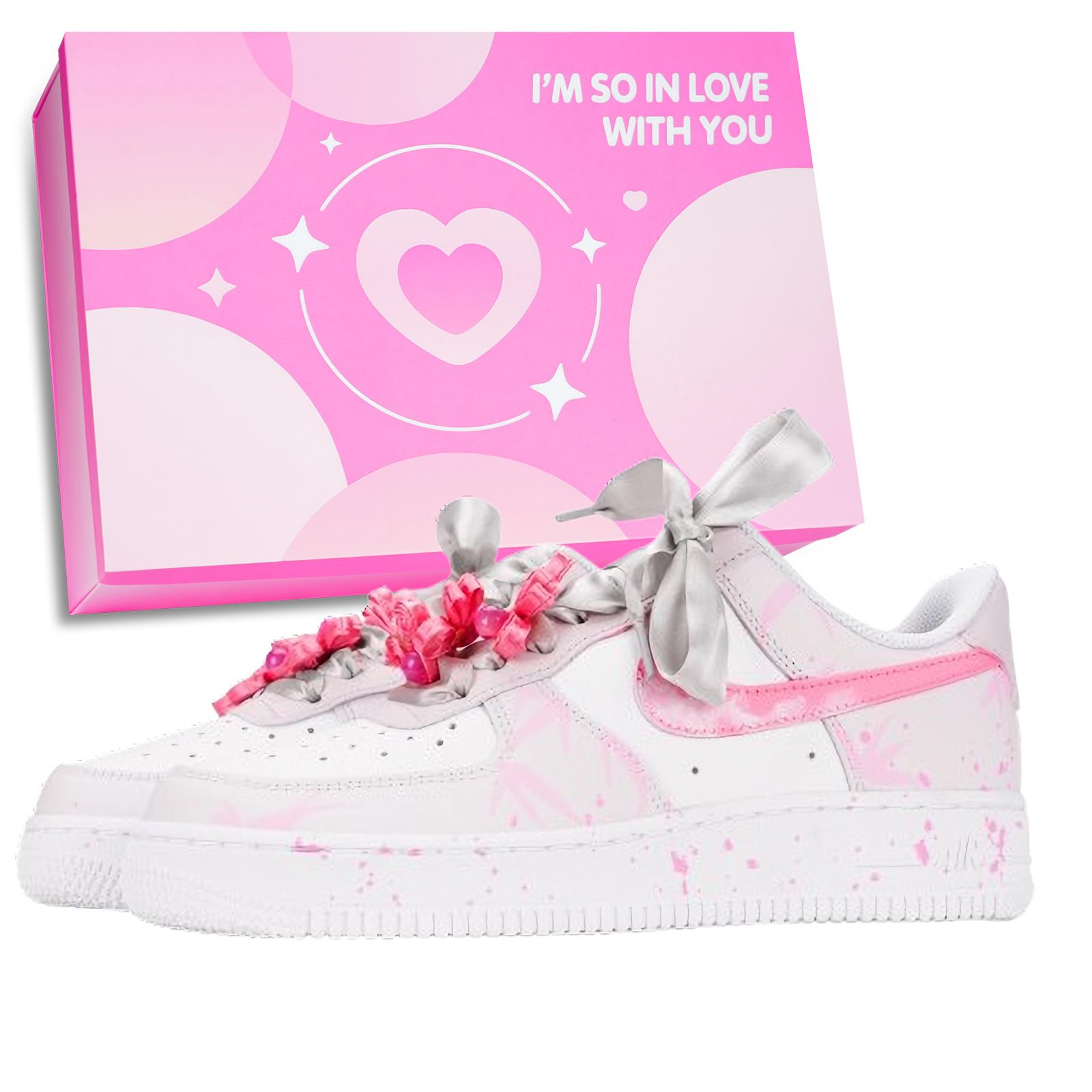 

Nike Air Force 1 Sweet Style Bamboo Cow Leather Slip Resistant Abrasion Resistant Low top Skateboard Shoes Unisex Pink DD8959-100(Team969 BOX) 38
