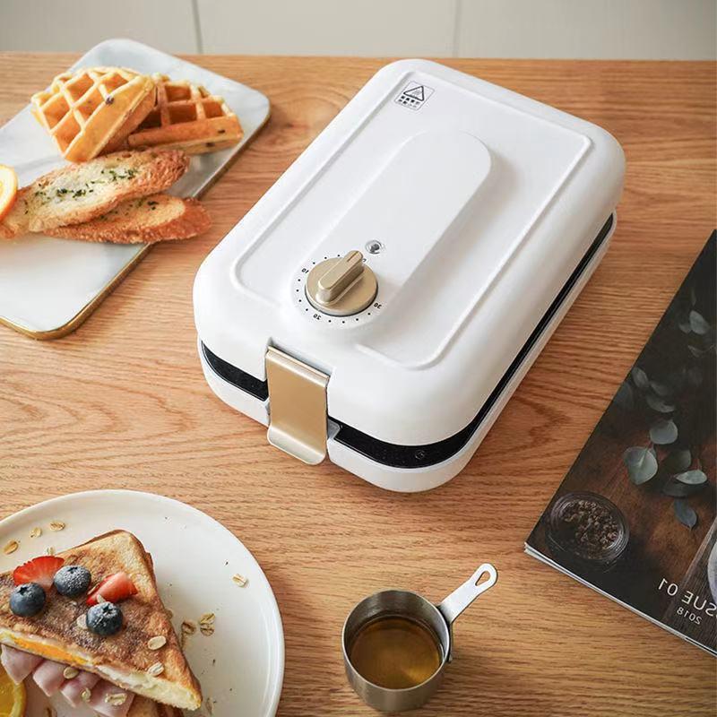 Mașină de mic dejun 220V Oală de coacere a pâinei Mașină multifuncțională antiaderență pentru sandvișuri Pâine de pâine Mașină pentru vafele