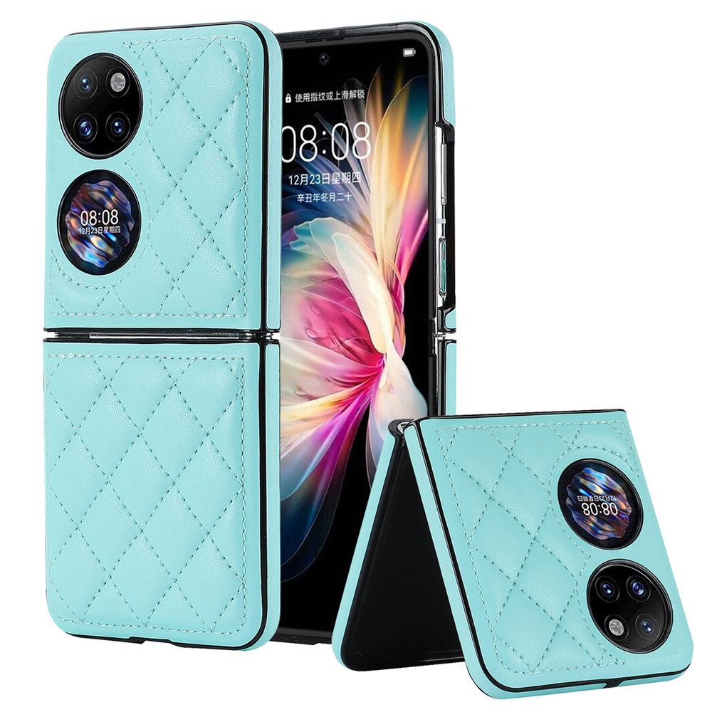 Fashion P50 Pocket Rhombic Ultra-thin Leather Case For Huawei P50 Pocket 2 Shockproof Back Cover