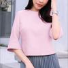 ZANZEA Women Casual Round Neck Solid Color Loose 3/4 Sleeve Blouse