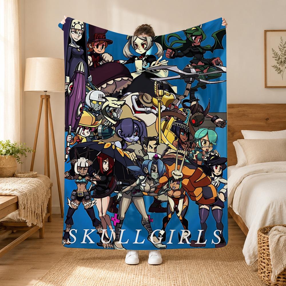 Skullgirls Game Throw 240g Flannel Blanket, Suitable for Sofas, Beds, Offices,  Exquisite Gift Blankets