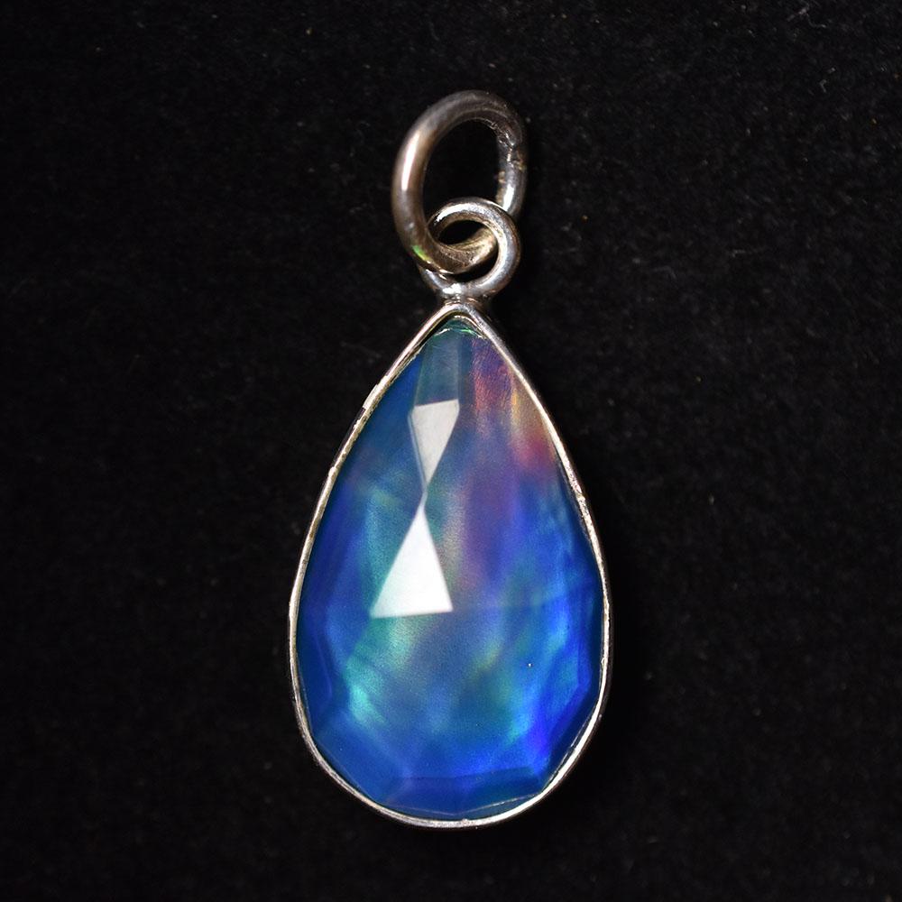 Natural Opal Pendant Aurora 925 Sterling Silver Pear 17.10 October Birthstone for Gem Collections