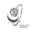Moonstone CopperMoon Ring, Vintage Crescent & Starry Pattern Open Ring, Boho Women's Fashion Jewelry Cross-Border  Gift