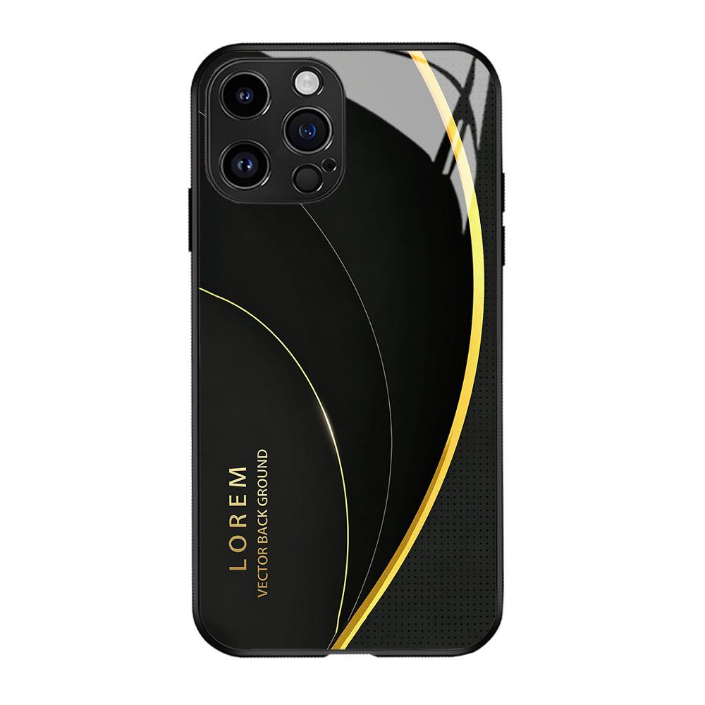 2026 new ins wind black gold line tempered glass Apple 15 mobile phone case iPhoneAIR business protective case