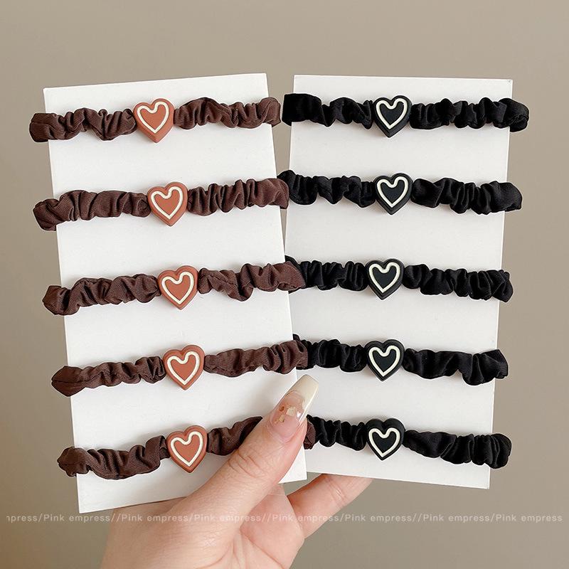 Kleiner Bär Hochelastisches Kaffee-Haargummi für Frauen und Mädchen - Langlebig, Schlicht und Elegant