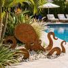 Dekoration til Damkant Rust Patina Kæmpeblæksprutte Have Skulptur, 3D Metal Nautisk Blæksprutte Udendørs Vejrbestandig Kunst Statue til Terrasse Plæne