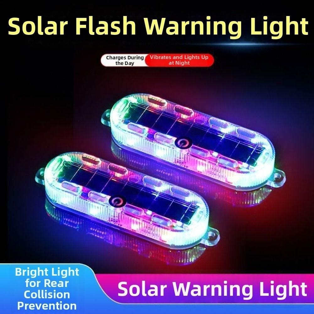 Waterproof Solar LED Warning Light Solar Powered Motorcycle Tail Light Bicycle Safety Light