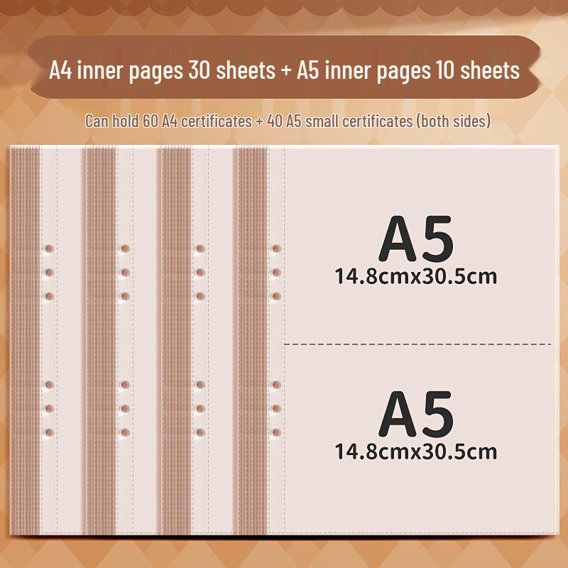 Child's Award & Art Certificate Album - A3/Boy & A4/Girl Transparent Loose-Leaf Storage