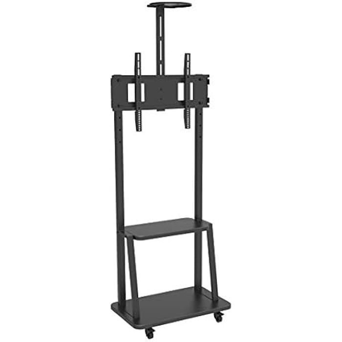 Socle D'écrans Plats - TECHLY - ICA-TR33 - 177,8 Cm (70") - Noir - Support Mobile Jusqu'à 60 Kg