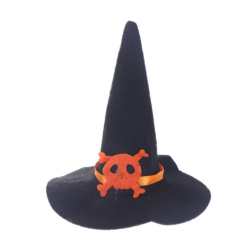 3Pcs Miniature Dollhouse Mini Color Felt Witch Hats For Halloween House Decoration Dolls Accessories Kids Play Toys Witch Hats