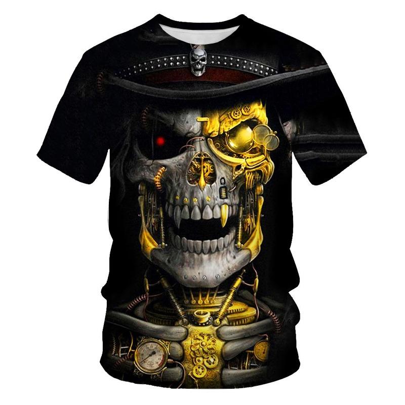 Skull Drinking T-shirt Beer Man Men's T-shirt Casual Tshirts Men's Tee Tops High Quality Brand T-shirt Alt Clothes Cool Stuff