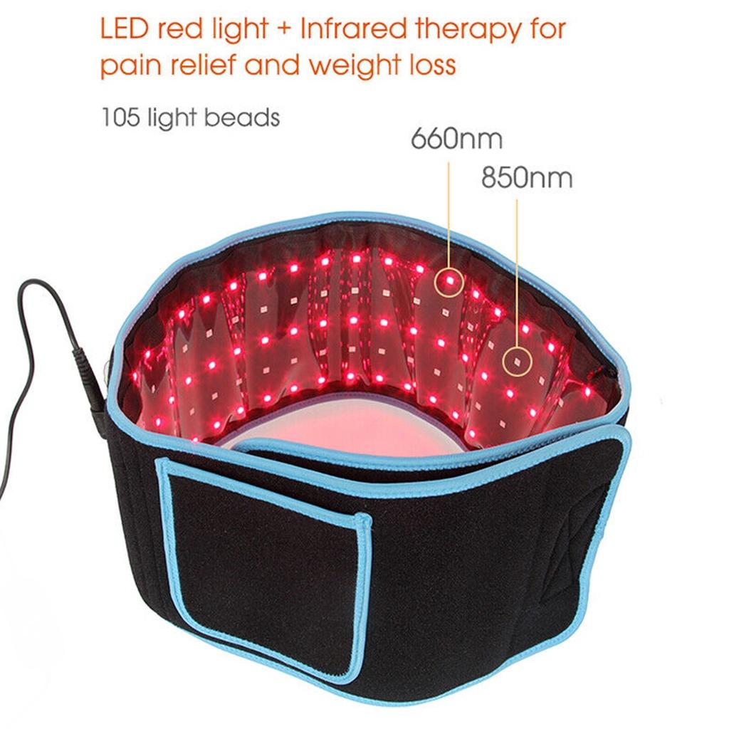 Rødt og infrarødt LED-lysterapibelte 850nm 660nm Ryggsmerter Belte Vekttap maskin Midje varmeputemassasjeapparat