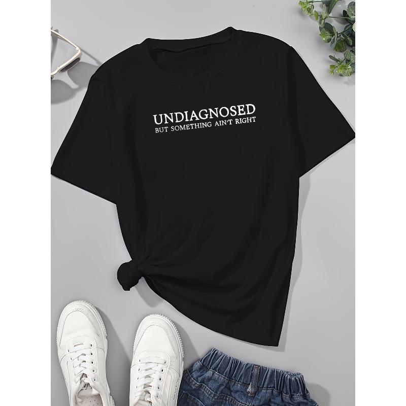 

European sizes Directional Women S T-Shirt with Creative Letter Prints in Comfortable Colors 4XL чорний