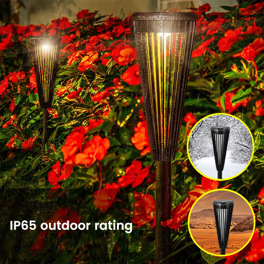 Outdoor Solar Pathway Lights Outdoor IP65 Waterproof Path Bright Lights Decorative White Warm Light For Yard Walkway Lawn Driveway