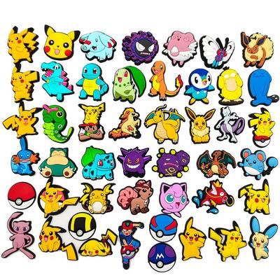 Sabots Pikachu Pokémon Cartoon avec Boucles Fleurs - Accessoires de Chaussures en Caoutchouc Souple