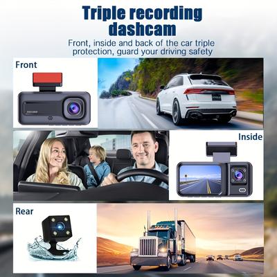 Caméra de tableau de bord 2/3 objectifs pour voitures Caméra 1080P WIFI APP Enregistreur vidéo Caméra de recul pour véhicule DVR de voiture Boîte noire Accessoires de voiture