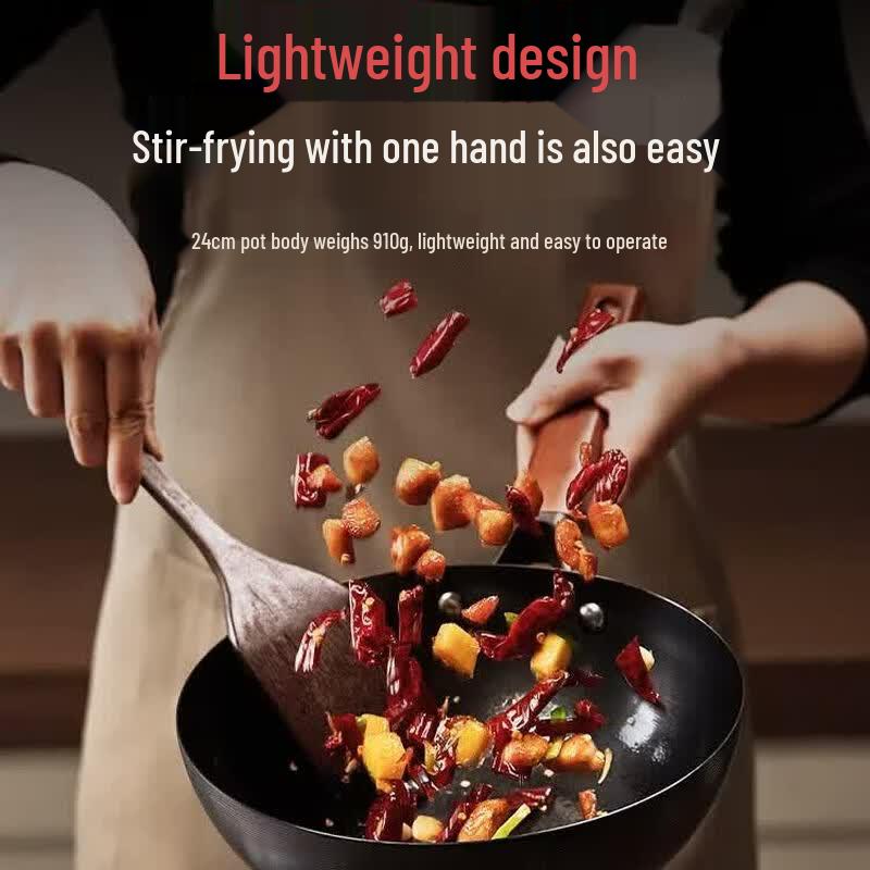 ZHONGKANG 32cm Uncoated Refined Iron Wok