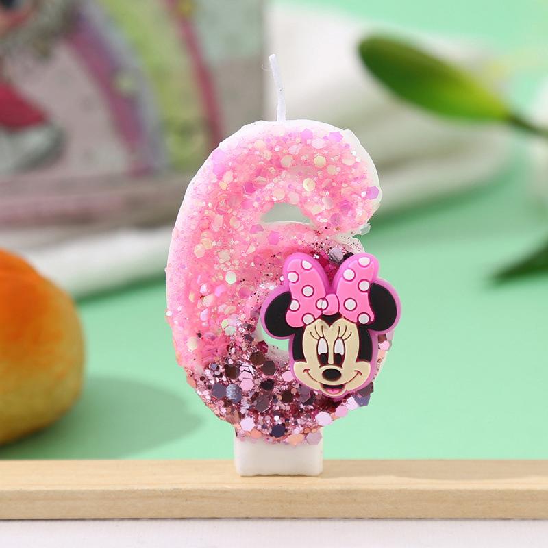 Cartoon Birthday Candle with Sequins - Number 7