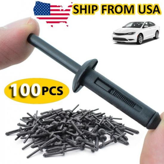 100pcs Plastic Pom Pop Rivets Assortment Pop Poly Bevel Round Head Blind Rivet