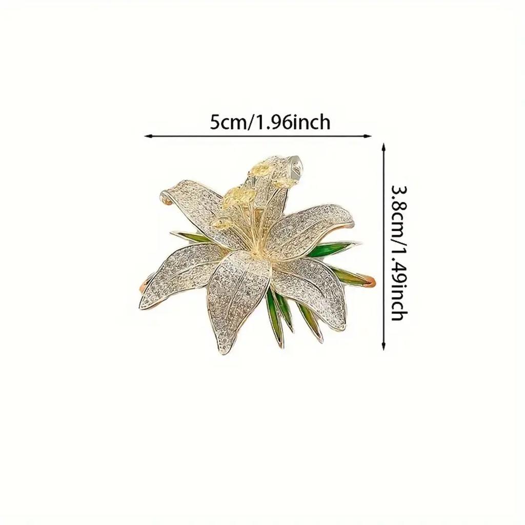 Luxurious Lily Flower Brooch Elegant and Simple Style Versatile Pin Collar Fashionable Accessory