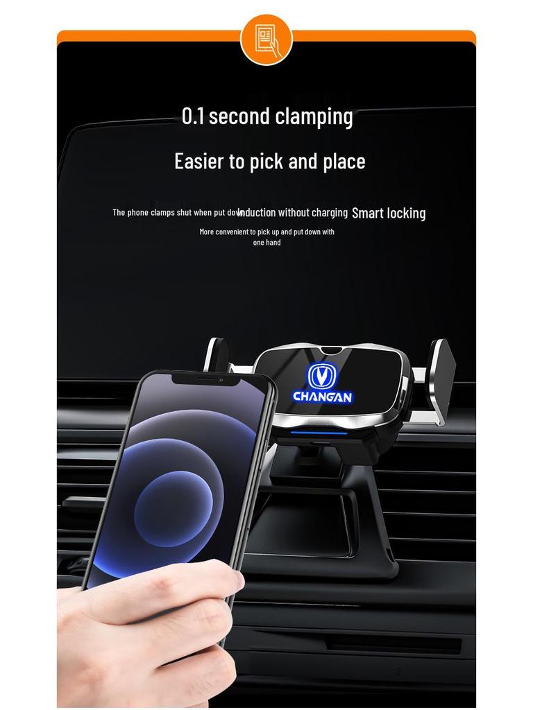Illuminated Car Logo Phone Holder for Changan Models: Eado, Oshan, CS75 & More