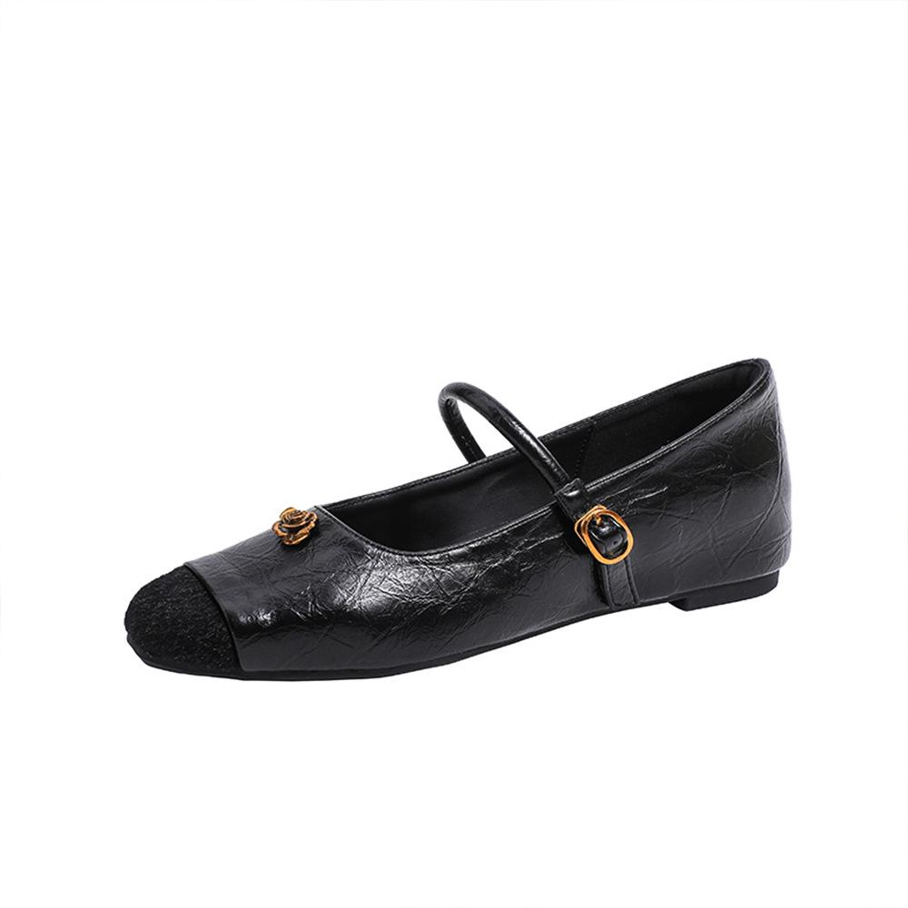 

Fashion versatile inner height increase one-word buckle Mary Jane shoes women s shoes autumn new French small fragrant temperament single 34