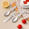3-teiliges/Set Outdoor Faltbesteck Gabel Löffel mit Box Camping Picknick Tragbar 304 Edelstahl Faltbares Geschirr Se