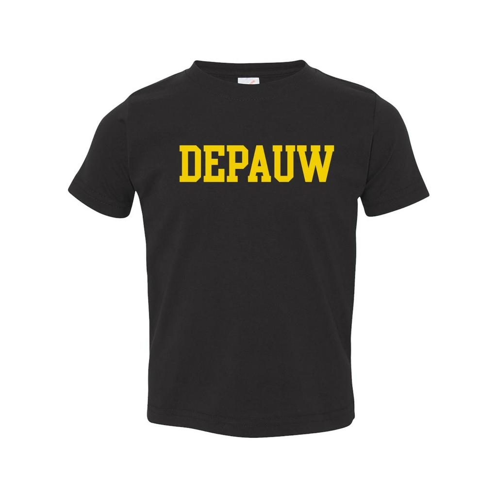 DePauw Tigers Basic Block University Collegiate Team Toddler T-Shirt - Black