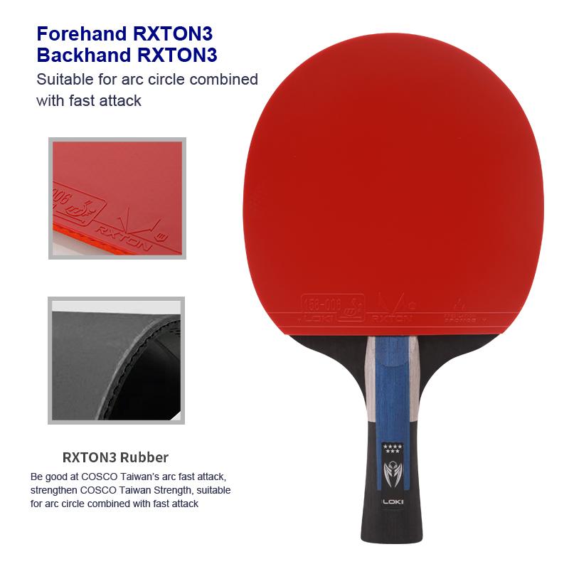 Loki 7 Sterne Wettkampf Hohe Kontrolle Professionelles Tischtennis Schläger Günstiger Benutzerdefinierter Carbon Tischtennis Schläger