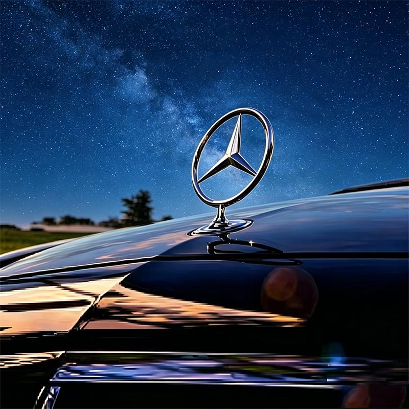 1pcs 44mm 3D Metal Blue Chrome Star Bonnet Hood Logo Emblem Badge for Mercedes Benz W203 W204 W205 W212 W213 W176 W177 W246 X156 CH1