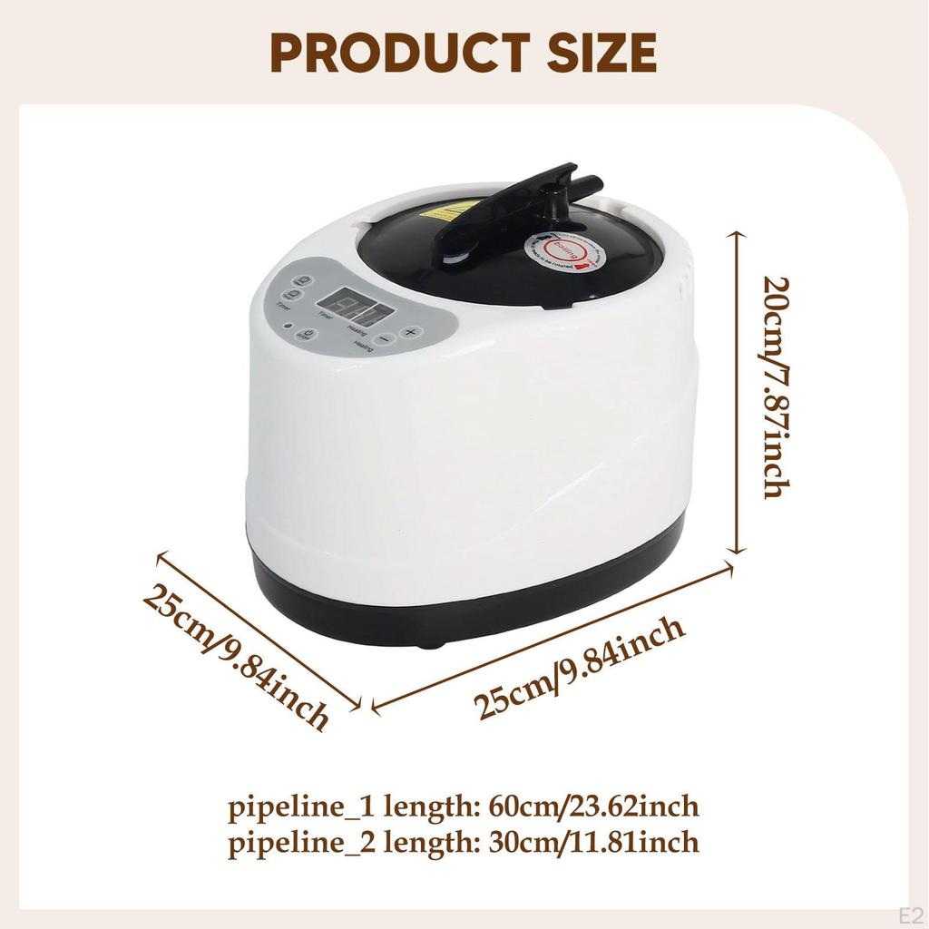 Portable Sauna Steamer Easy To Clean 3L Temperature Adjustment Timer Display