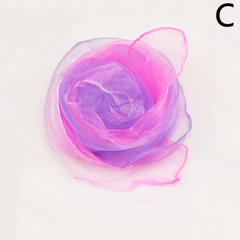 Transparent Summer Scarf For Women Square Gradient Color Head Wear Shinny Thin Chiffon Neck Shawl Beach Vacation Accessories