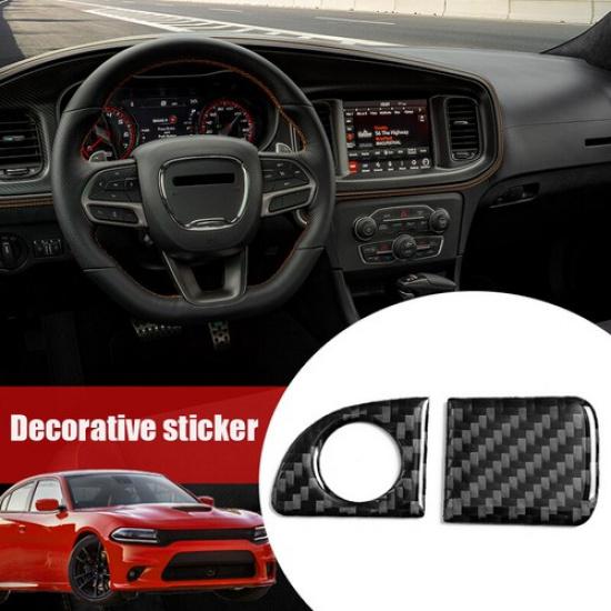 for Dodge Charger Challenger Carbon Fiber Copilot Storage Box Handle Cover Trim
