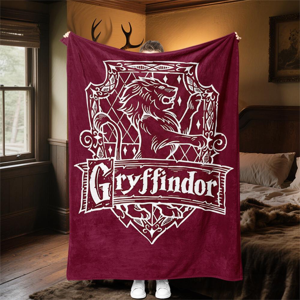 1pc Gryffindor Lion Crest Outdoor Flannel Throw Blanket All Season Soft Warmth,Home Decor 1031230
