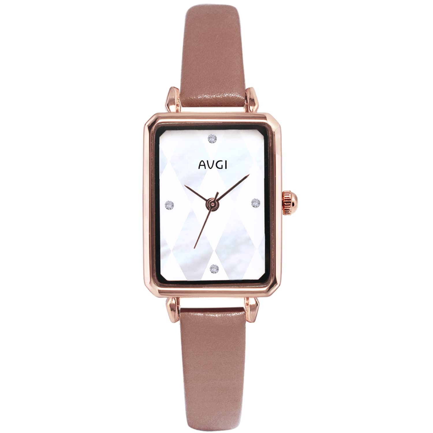 

AVGI Square Watch with Natural Stone Face and Water Resistant Women s